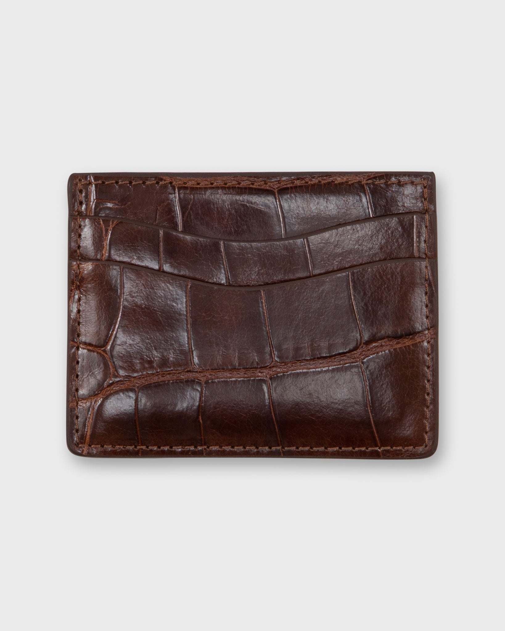 Card Holder in Cognac Glazed Alligator | Shop Sid Mashburn