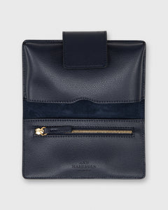 Small Phone Wallet Clutch in Navy Leather