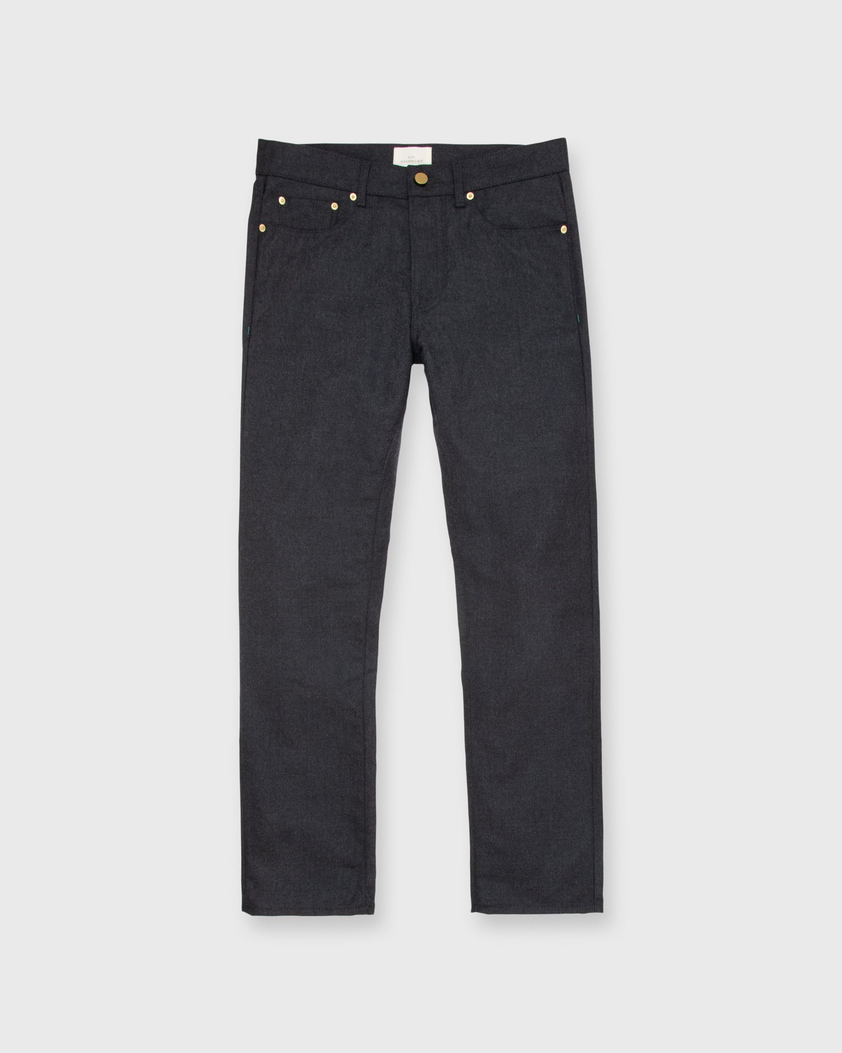 Slim Straight 5 Pocket Pant in Charcoal Mix Wool Twill Shop Sid Mashburn