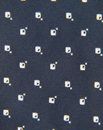 Load image into Gallery viewer, Silk Jacquard Tie in Navy/White Diamond Star Motif
