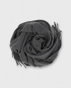 Handwoven Scarf in Heather Grey Brushed Cashmere Twill