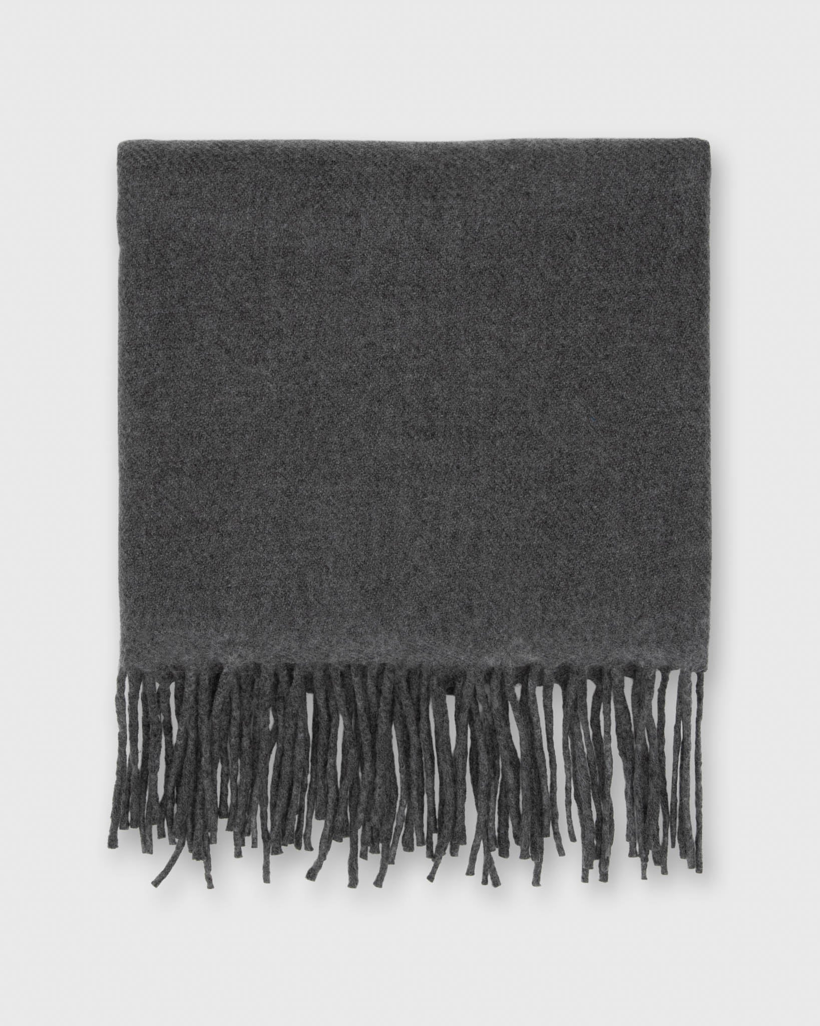Handwoven Scarf in Heather Grey Brushed Cashmere Twill