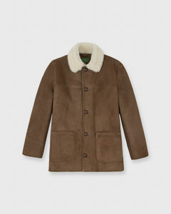 Shearling Coat in Snuff Suede