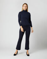 Load image into Gallery viewer, Superfine Funnel-Neck Sweater in Navy Cashmere
