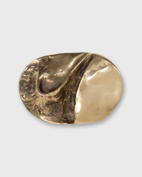 Oval Abstract Belt Buckle in Brass