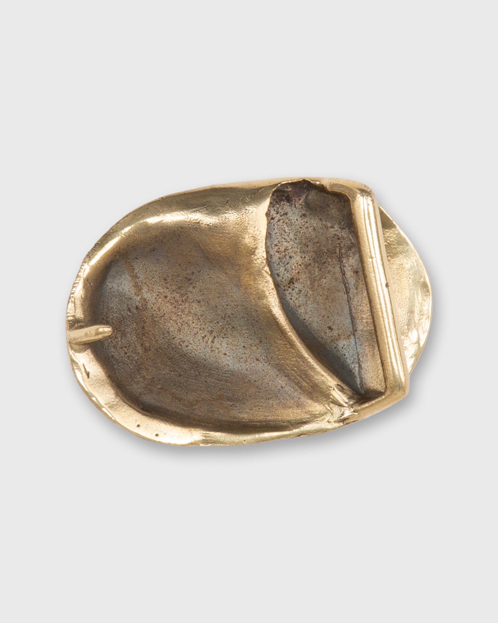 Oval Abstract Belt Buckle in Brass