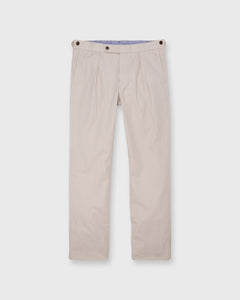 Garment-Dyed Pleated Sport Trouser in Stone AP Lightweight Twill