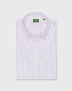 Button-Down Sport Shirt in Light Pink University Stripe Oxford