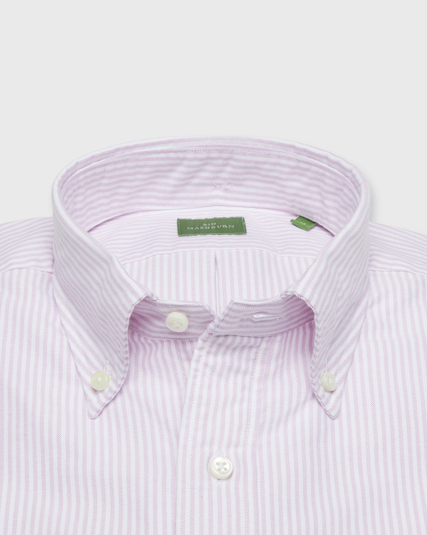 Button-Down Sport Shirt in Light Pink University Stripe Oxford