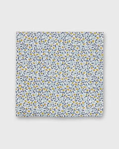 Cotton Print Pocket Square in Blue/Yellow Floriana Liberty Fabric