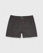 Load image into Gallery viewer, Button-Front Boxer Short in Hunter Tartan Poplin
