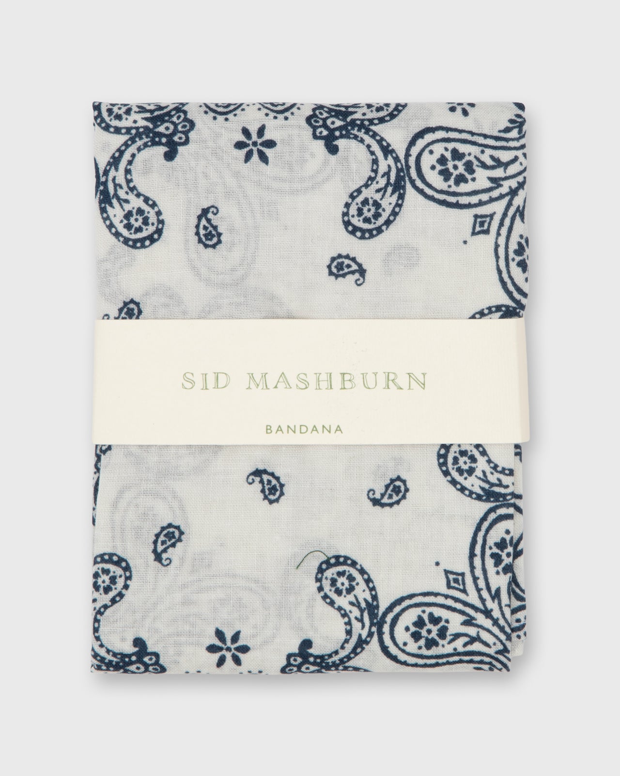 Bandana in White/Blue Paisley