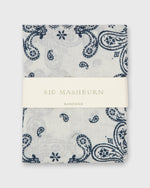 Load image into Gallery viewer, Bandana in White/Blue Paisley
