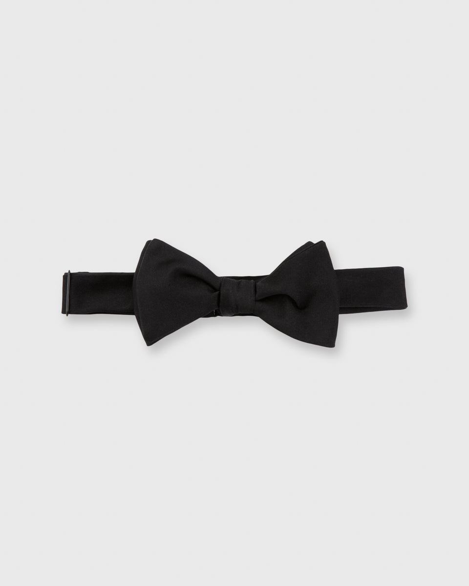 Formal Bow Tie in Black Silk Satin | Shop Sid Mashburn