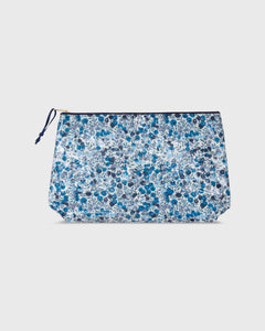 Coated Small Cosmetic Bag Blue Multi Wiltshire Liberty Fabric