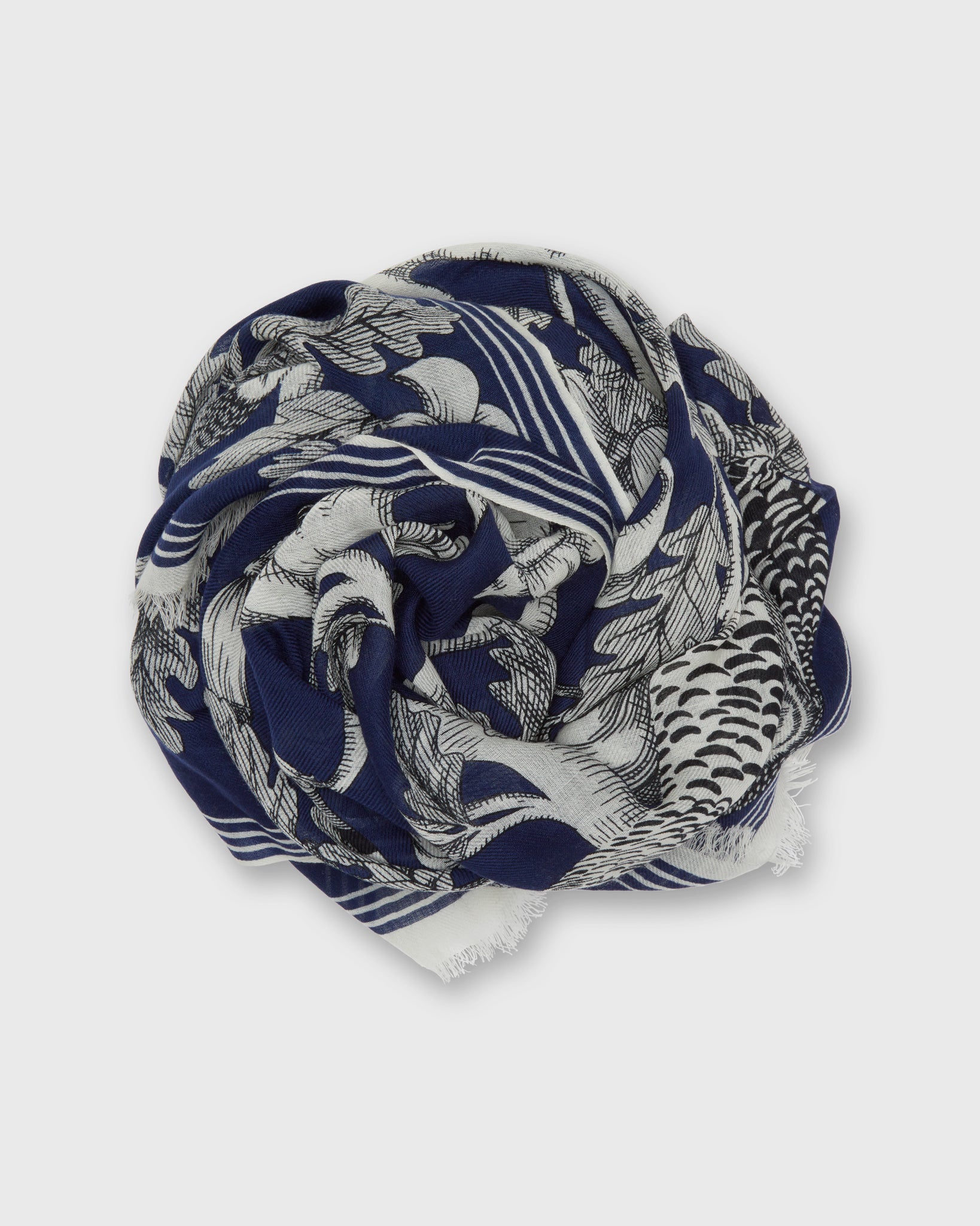 Archimede Large Scarf in Navy