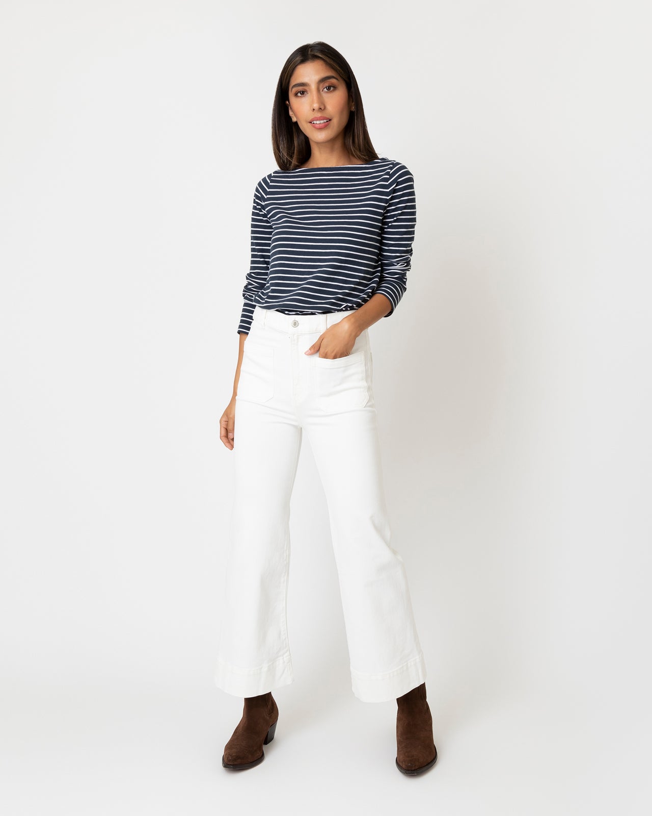 St Monica Cropped Jean in Natural White