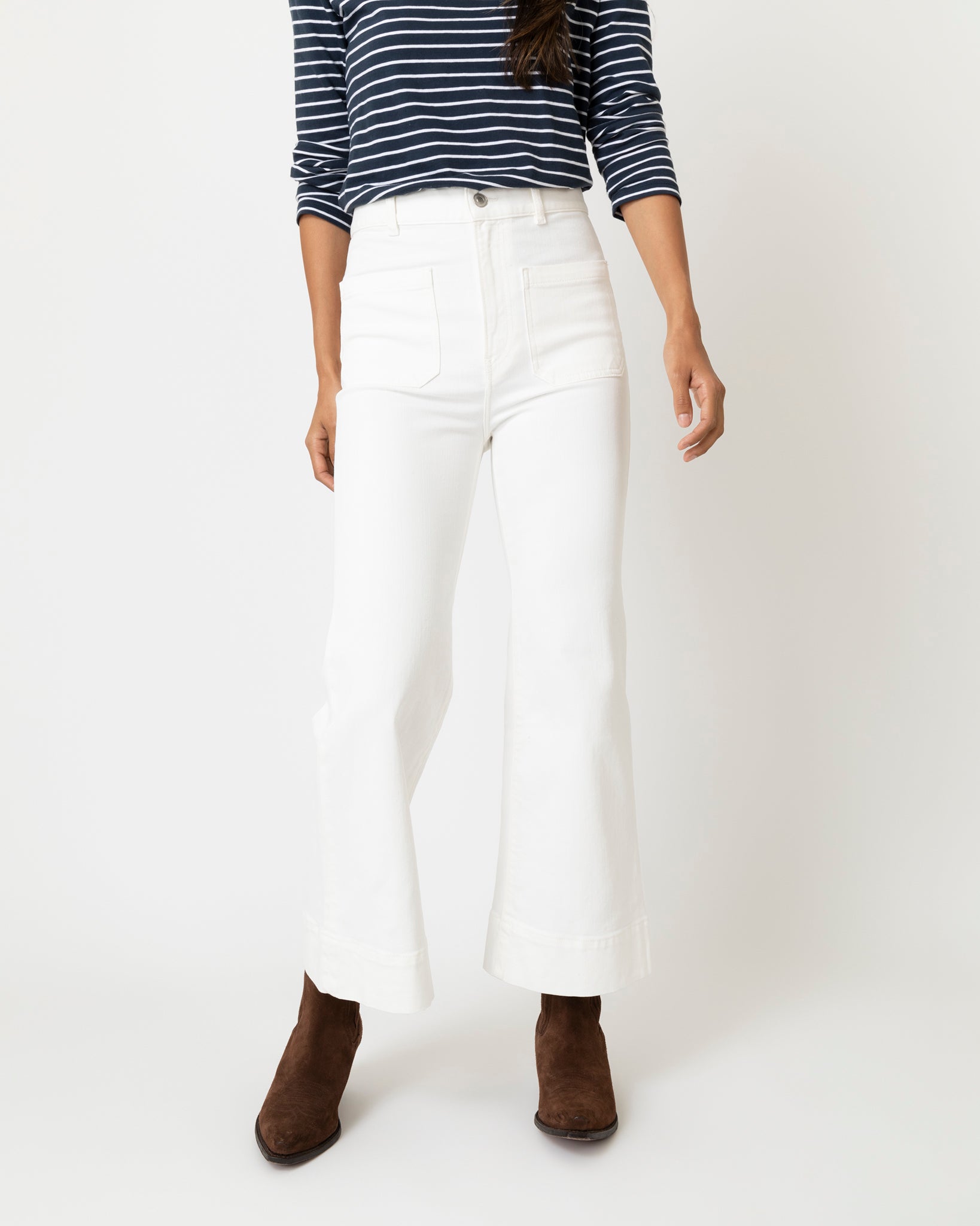 St Monica Cropped Jean in Natural White