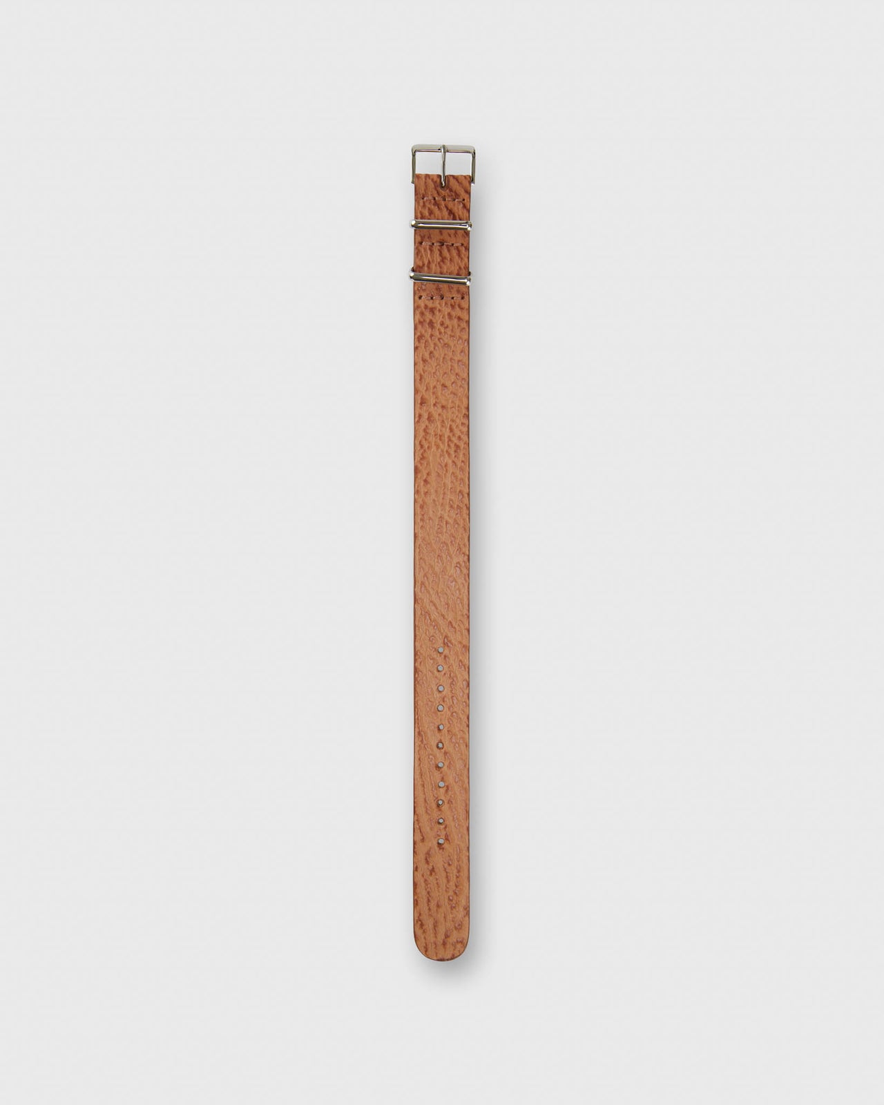 One-Piece Watch Strap in Cognac Sharkskin
