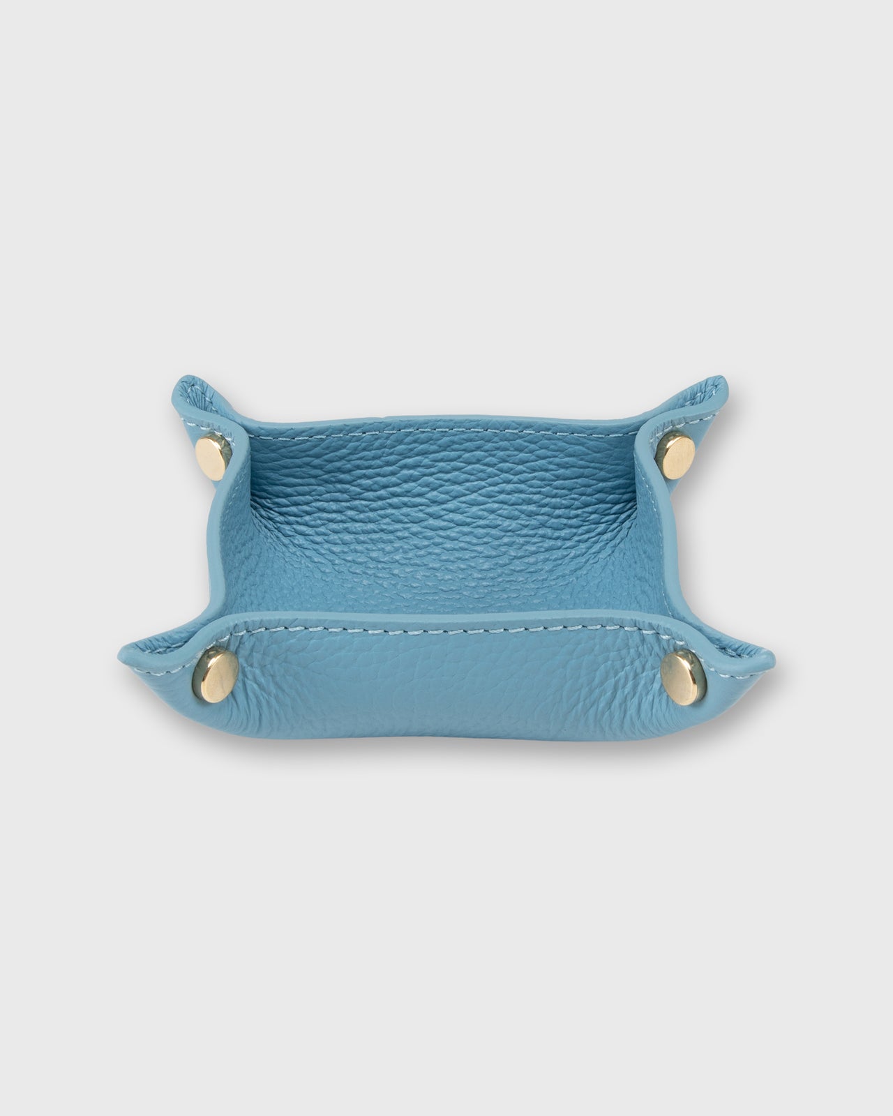 Soft Small Square Tray in Azure Leather