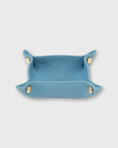 Soft Small Square Tray in Azure Leather