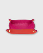 Load image into Gallery viewer, Two-Tone Soft Medium Square Tray in Fuchsia/Poppy Leather
