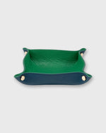 Load image into Gallery viewer, Two-Tone Soft Medium Square Tray in Kelly/Dark Blue Leather
