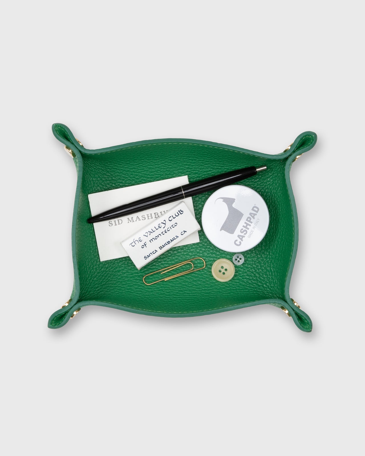 Soft Medium Rectangle Tray in Kelly Leather