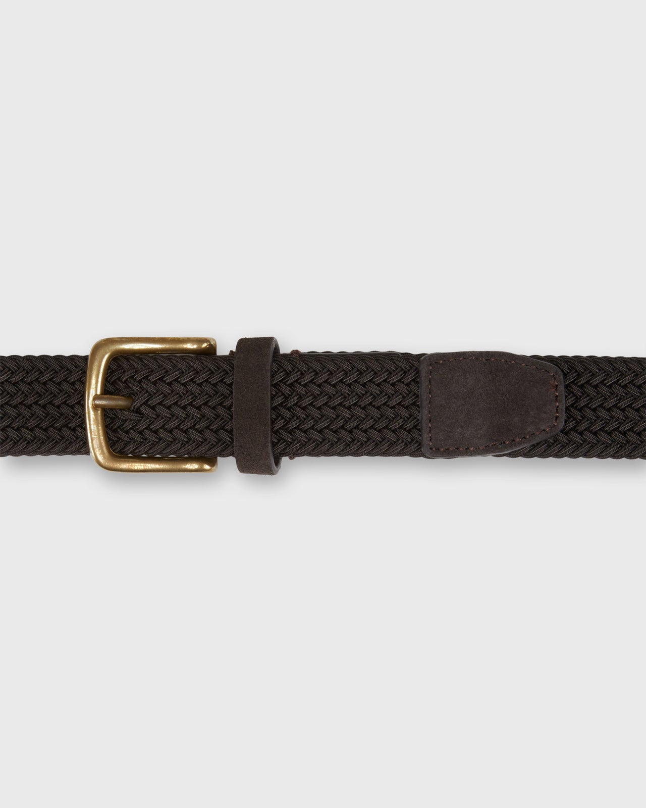 1.25" Woven Elastic Belt in Chocolate