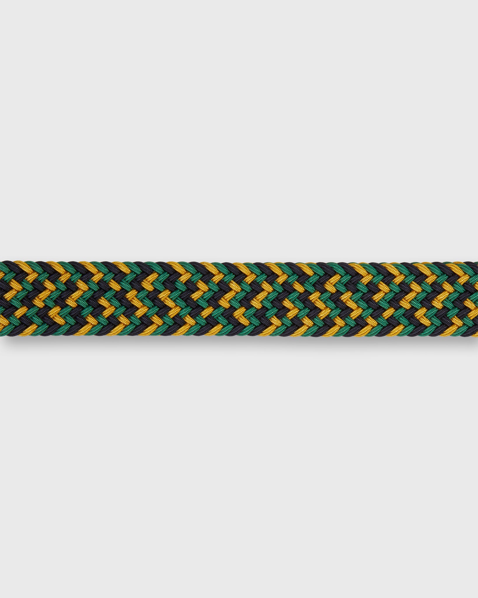 1.25" Woven Elastic Belt in Gold/Green/Navy