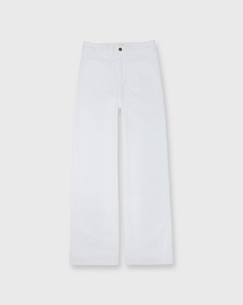 Column Patch Pocket Jean in White Stretch Denim | Shop Ann Mashburn