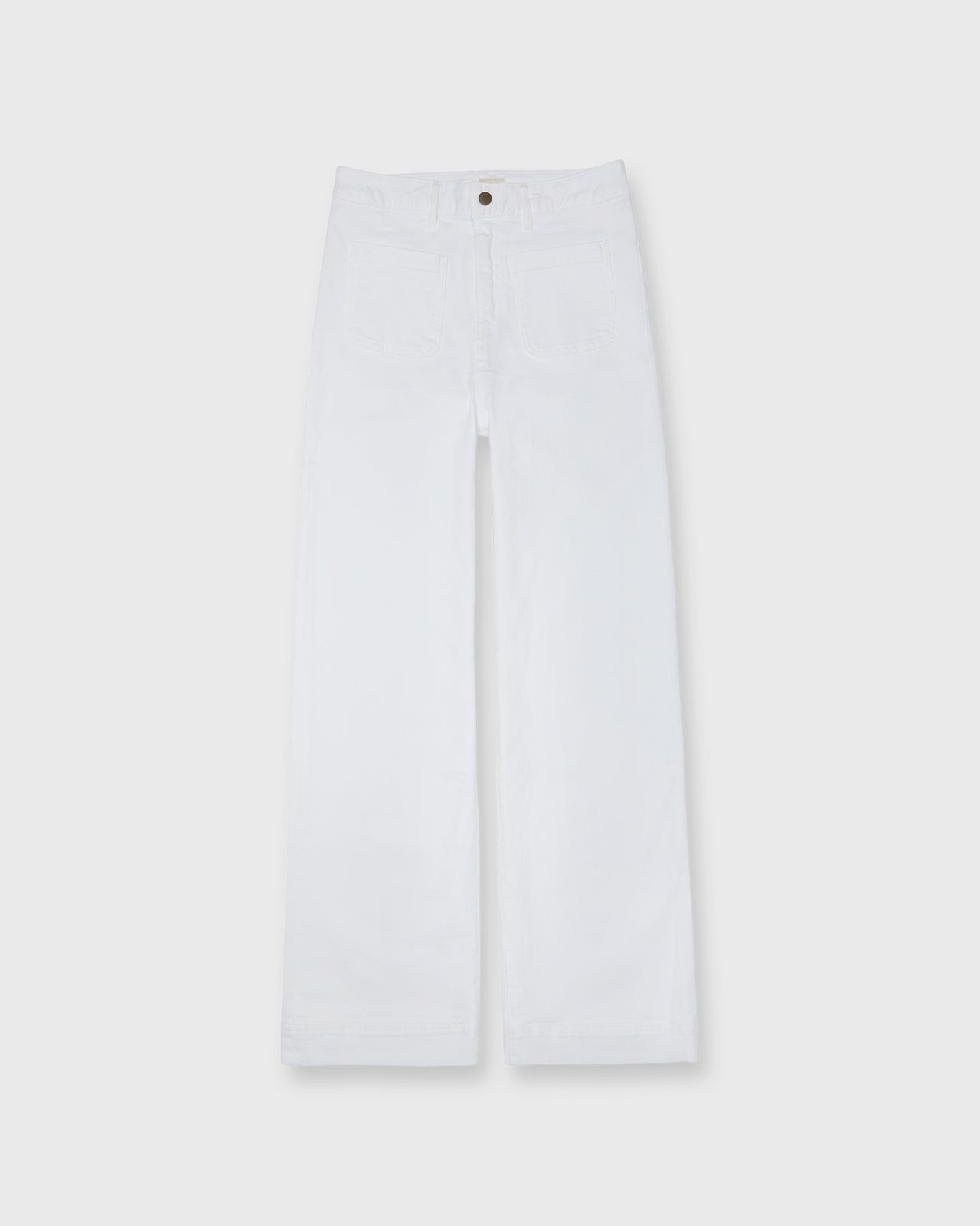 Coco Patch Pocket Jean in White Stretch Denim