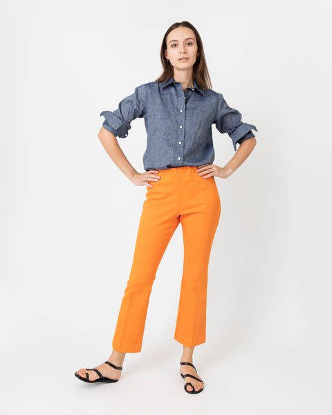 Mashburn Faye Ann Pant Cropped | Shop Stretch Twill Flare Orange in