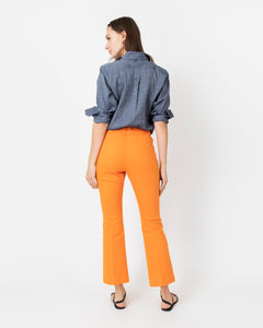 Faye Flare Cropped Pant in Orange Stretch Twill | Shop Ann Mashburn