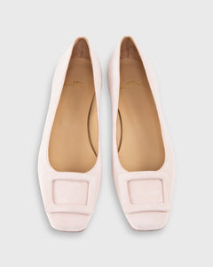 Buckle Shoe in Pale Pink Suede