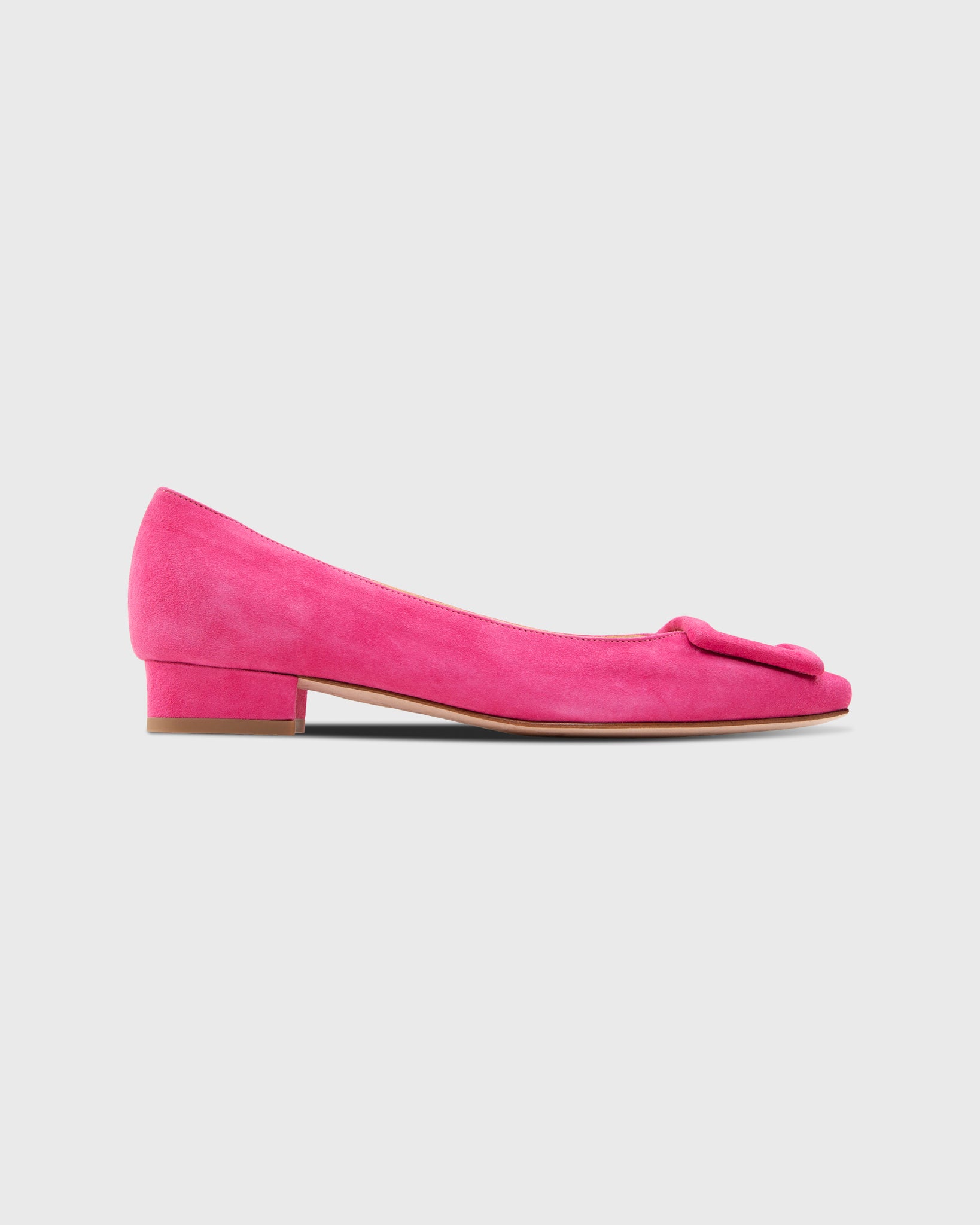 Buckle Shoe in Pretty Pink Suede