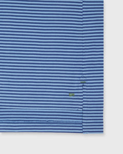 Short-Sleeved Polo in Ink/Coastal Stripe Jersey