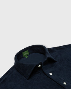 Short-Sleeved Polo in Navy Terry