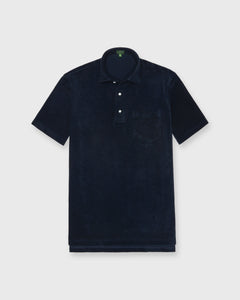 Short-Sleeved Polo in Navy Terry