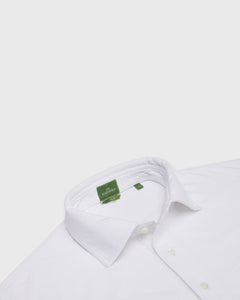 Slim-Fit Short-Sleeved Polo in White Jersey