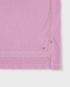 Slim-Fit Short-Sleeved Polo in Pink Jersey