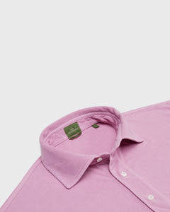 Slim-Fit Short-Sleeved Polo in Pink Jersey