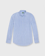 Load image into Gallery viewer, Spread Collar Popover Shirt in Blue Double Stripe Poplin
