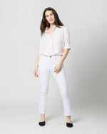 Load image into Gallery viewer, Elbow-Sleeve Frill Blouse in Pale Pink Silk Twill
