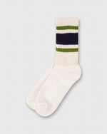 Load image into Gallery viewer, Retro Stripe Socks in Navy/Chive
