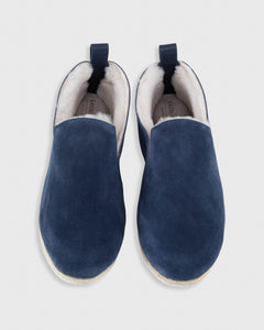 Men's House Slippers in Marine Suede
