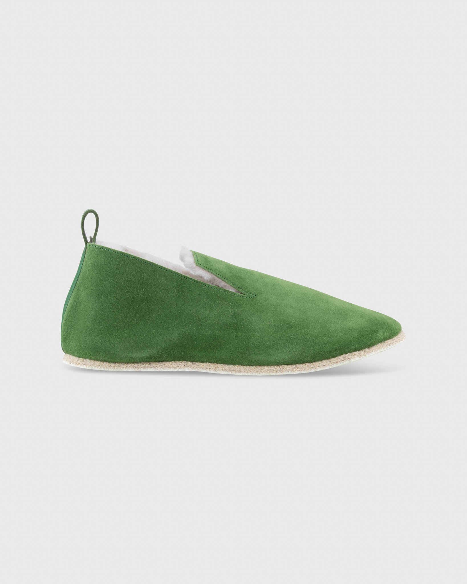 Men's House Slippers in Moss Suede