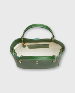 Small Annalisa Satchel Bag in Green Leather