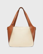 Load image into Gallery viewer, Lucie Bag in Cream/Cognac Leather
