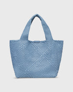 Load image into Gallery viewer, Mercato Handwoven Tote in Steel Blue Leather
